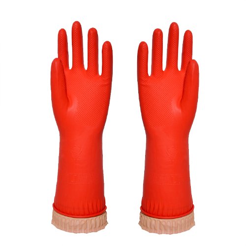 38cm red color extra long household rubber glove