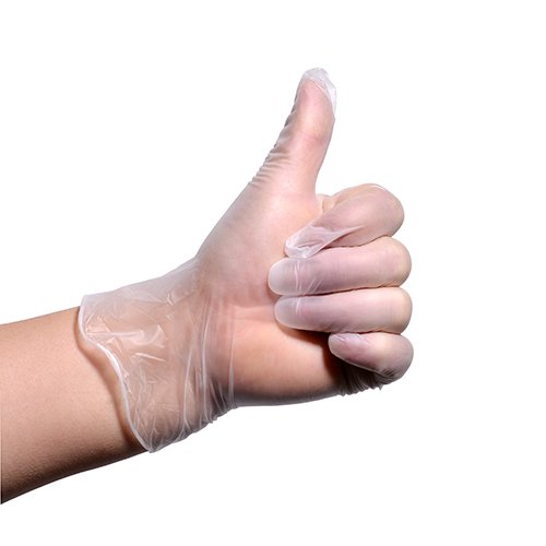 Clear color disposable vinyl glove