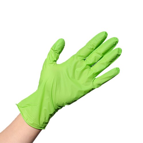 Green color nitrile glove１