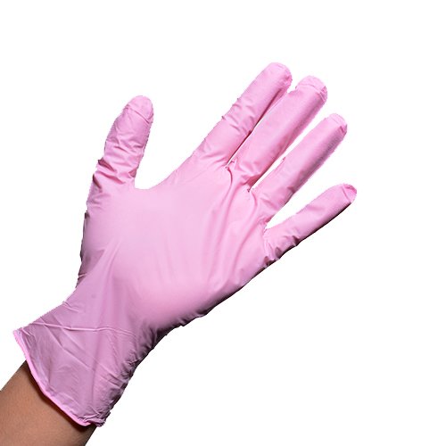 Pink color nitrile glove１