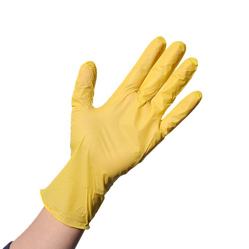 Yellow color nitrile glove２