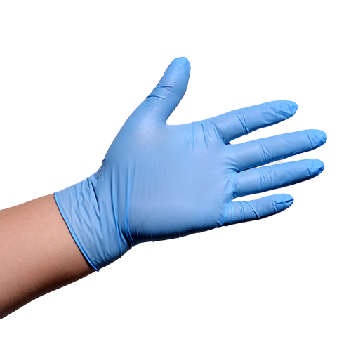 Blue nitrile food glove