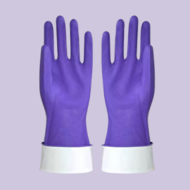 Parameters of Purple Color Flocklined Chemical Resistant Nitrile Glove-banner
